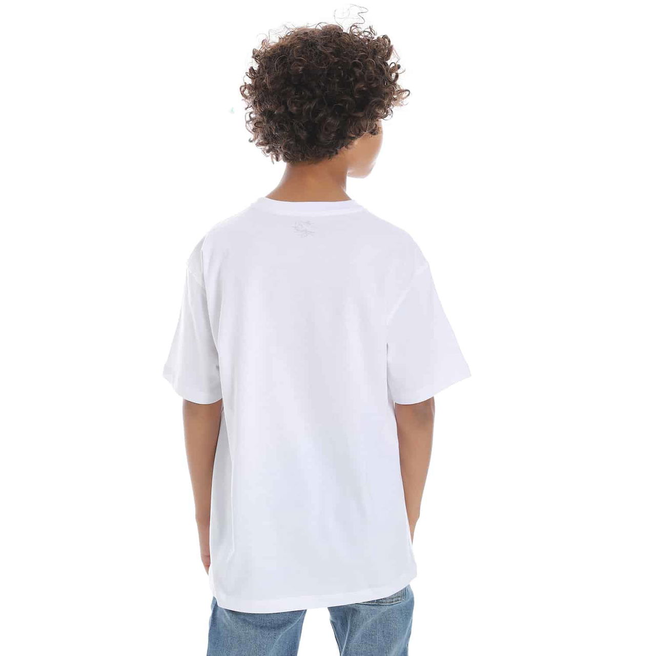 Coup - Boy White Printed Loose Fit Half Sleeves T-Shirt - Image 2