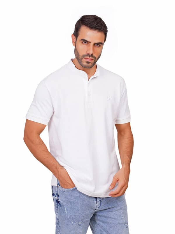 Coup - Plain Mandarin Collar Polo T-shirt