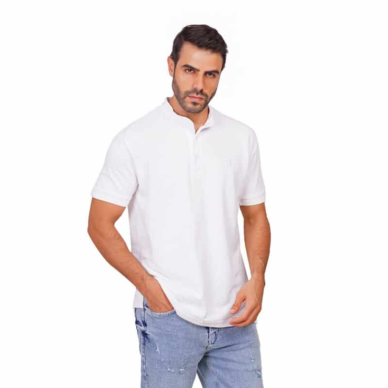 Coup - Plain Mandarin Collar Polo T-shirt