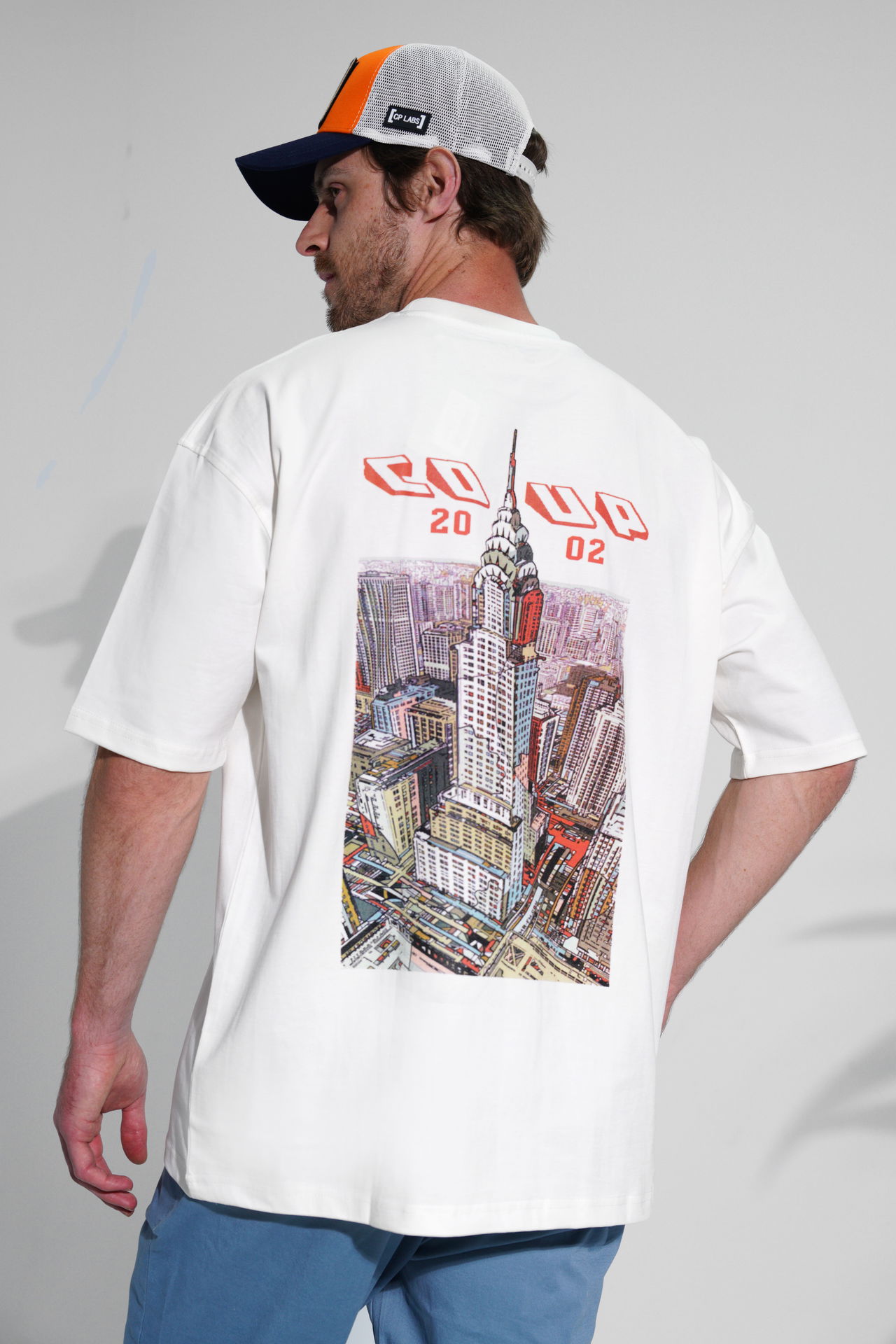 Coup - City Printed White Oversize Cotton T-Shirt Coup - City Printed White Oversize Cotton T-Shirt - Image 2