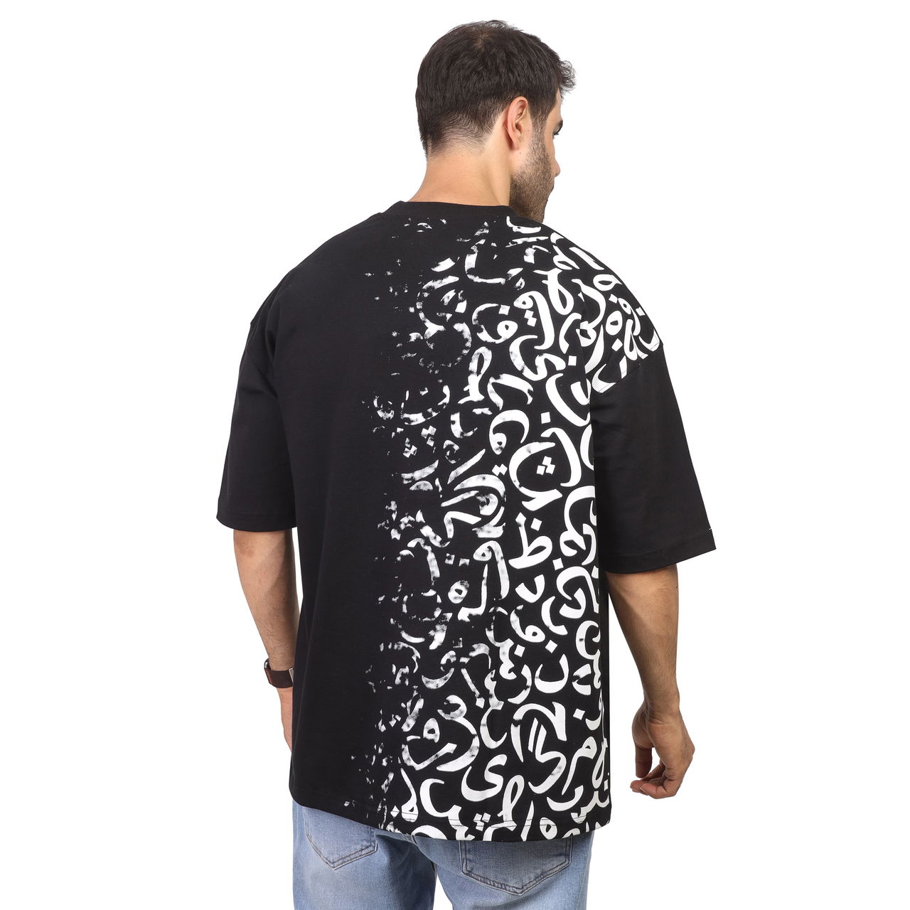 Coup – أسود غامق Text Printed T-Shirt with Short Sleeves - Image 2