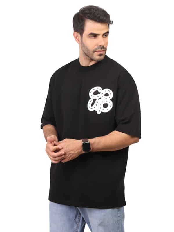 Coup - Men's Text Printed Black T-Shirt