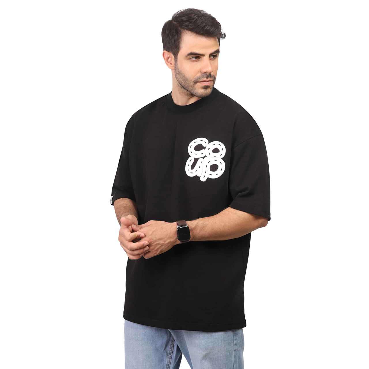 Coup - Men's Text Printed Black T-Shirt