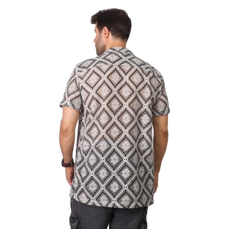 Coup - Regular Fit Short Sleeve Apache Collar Knitwear Textured Shirt - Image 2