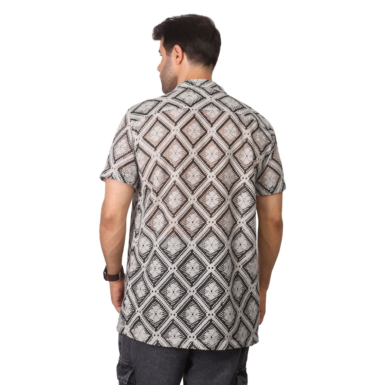 Coup - Regular Fit Short Sleeve Apache Collar Knitwear Textured Shirt - Image 2