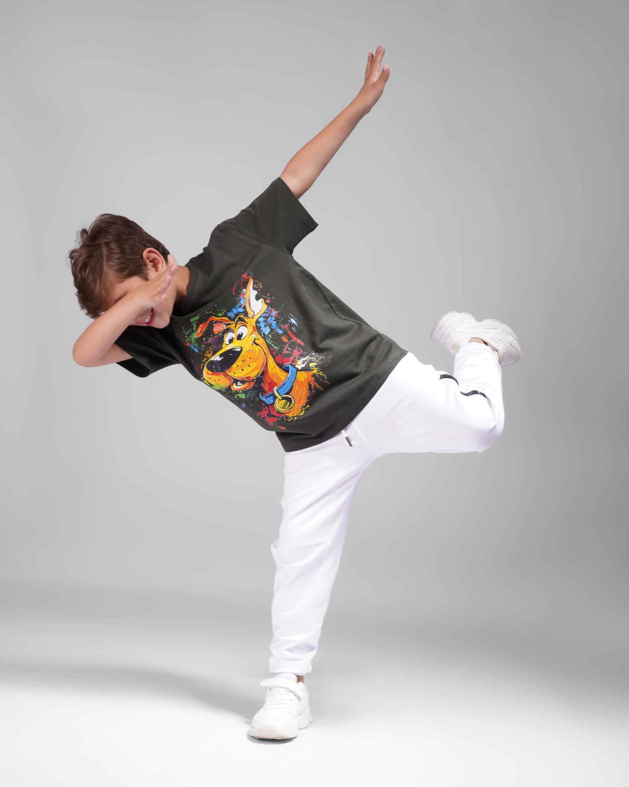 Coup - Cotton Short Sleeve T-Shirt - With Scooby Doo  Print