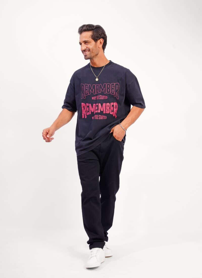 Coup - Black Remember Printed Unisex Oversize T-Shirt