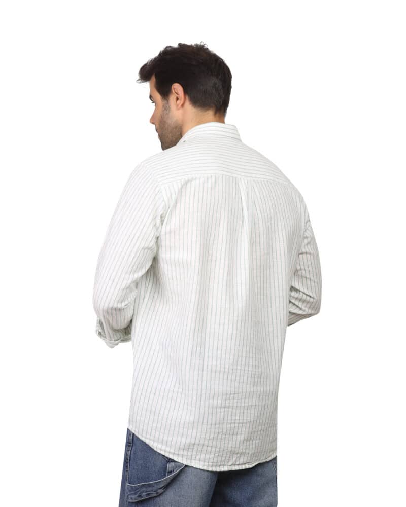 Coup - Regular Fit Striped Linen Look Shirt - Image 2