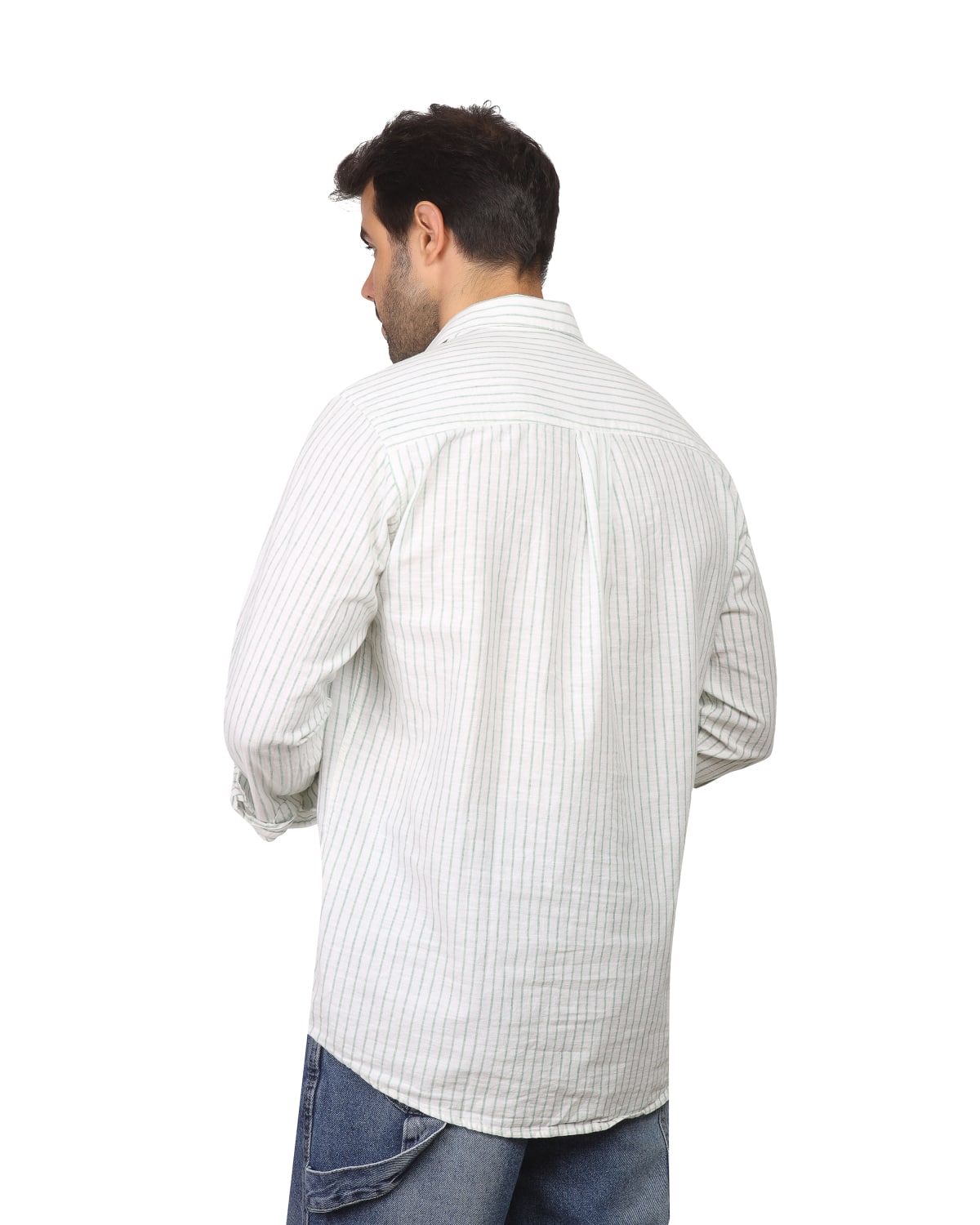 Coup - Regular Fit Striped Linen Look Shirt - Image 2