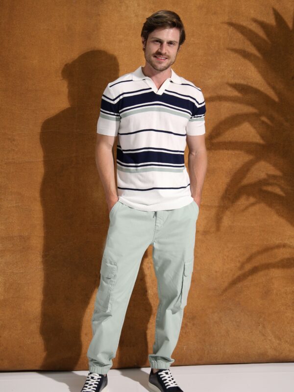 Coup - Knitted Striped Polo T-shirt