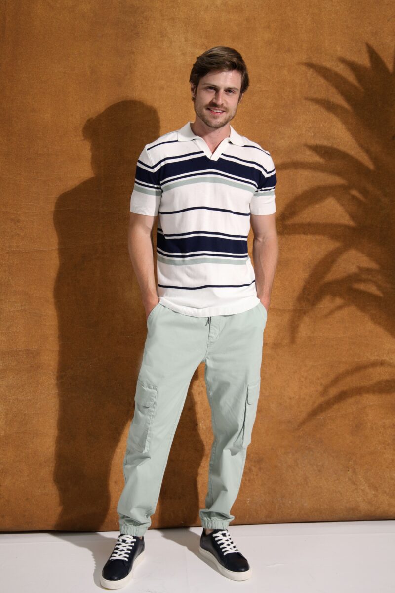 Coup - Knitted Striped Polo T-shirt