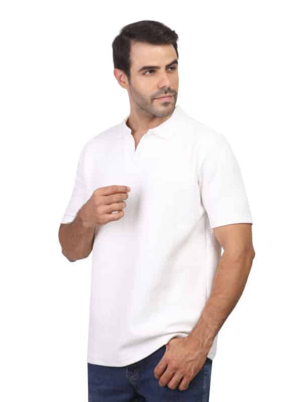 Coup – Men's Open Neck Woven Polo Shirt