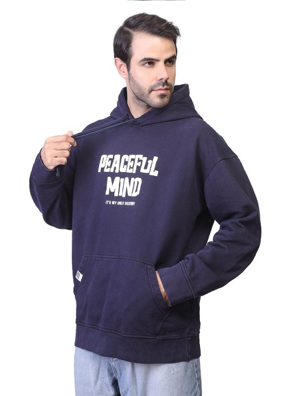 Coup - Men's Washed Fleece Hoodie with Statement Text