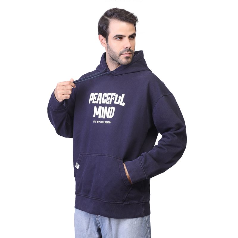 Coup - Men's Washed Fleece Hoodie with Statement Text