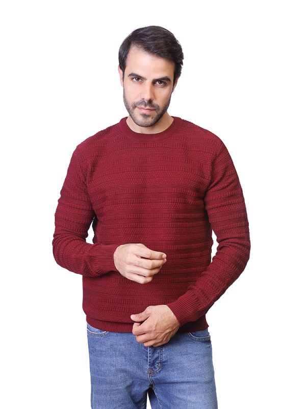 Coup - The Essential Burgundy Knit Sweater for Men