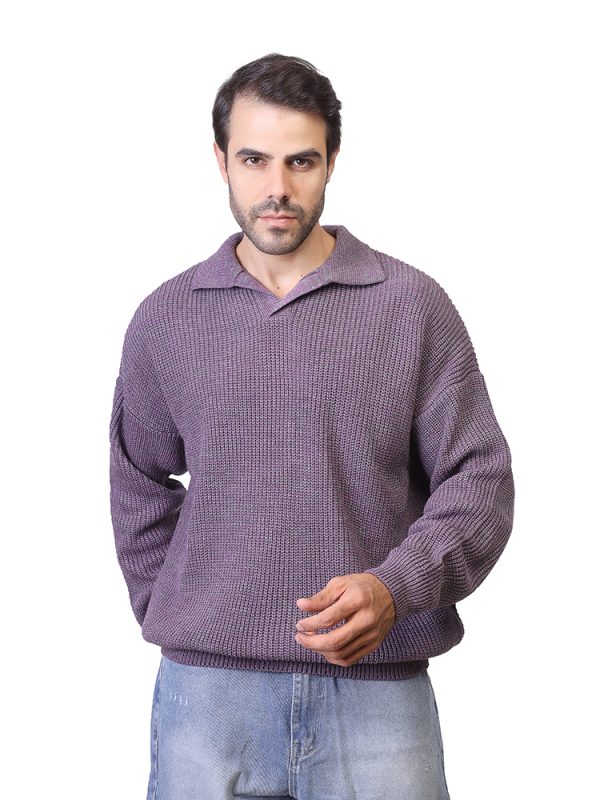 Coup - Men's Relaxed Fit Rib-Knit Polo Collar Sweater