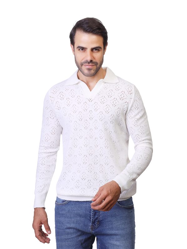 Coup - Crochet Style Polo Pullover
