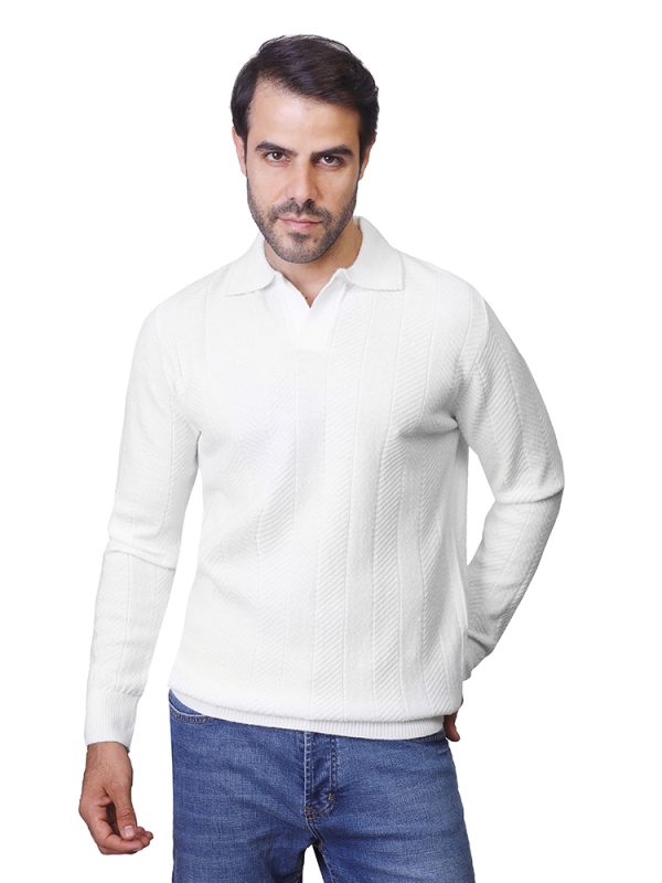 Coup - The Clean-Cut Long Sleeve Knit Polo Pullover