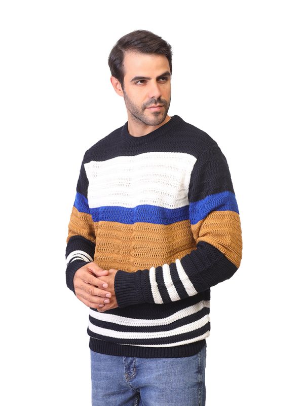 Coup - Multi-Texture Stripe Knit Pullover Sweater